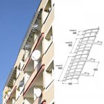 Icopal - roof above balconies. Awning Fastlock 60 Loggia